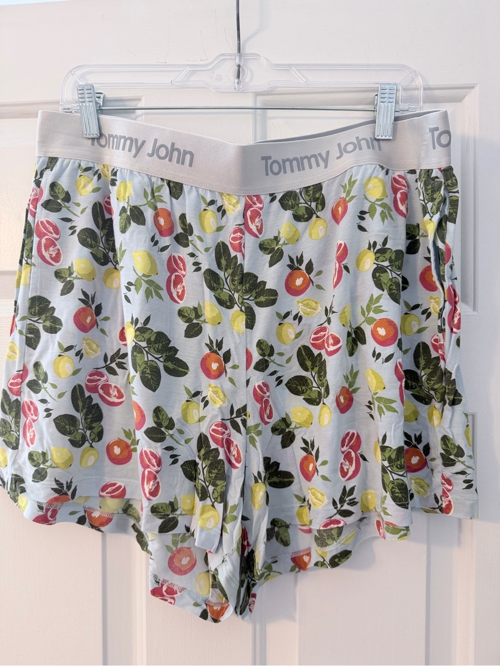 Tommy John Light Blue Boxer Briefs with Yellow & Red Fruit Print